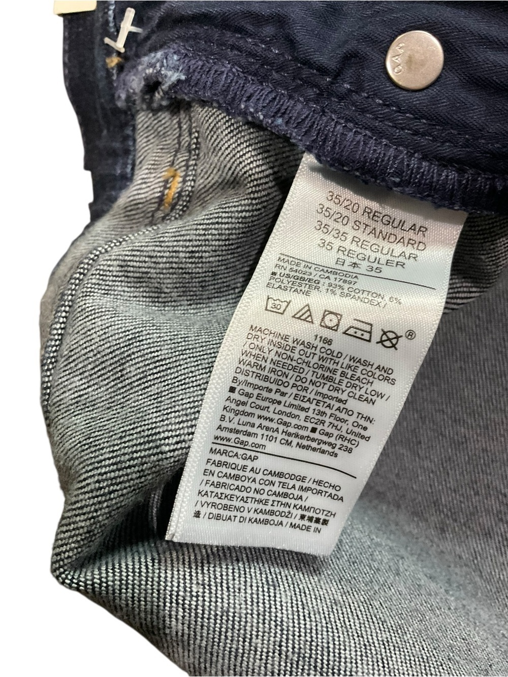Gap Vintage Slim High Rise Ankle Length Jeans Size 35 / 20 - Picture 6 of 7